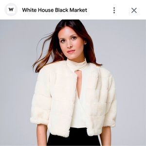White House black market faux fur bolero